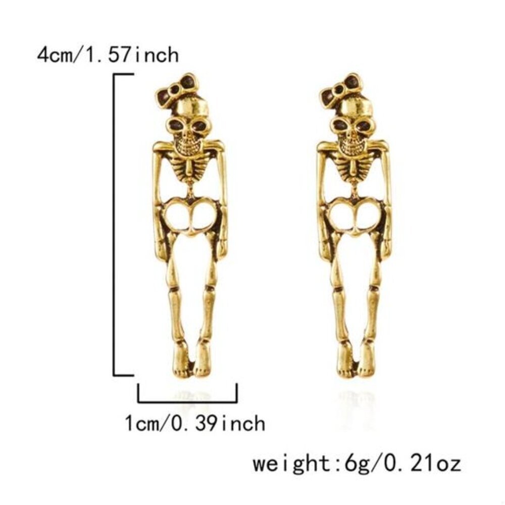 Halloween Skeleton Drop Earrings - Picture 11 of 11